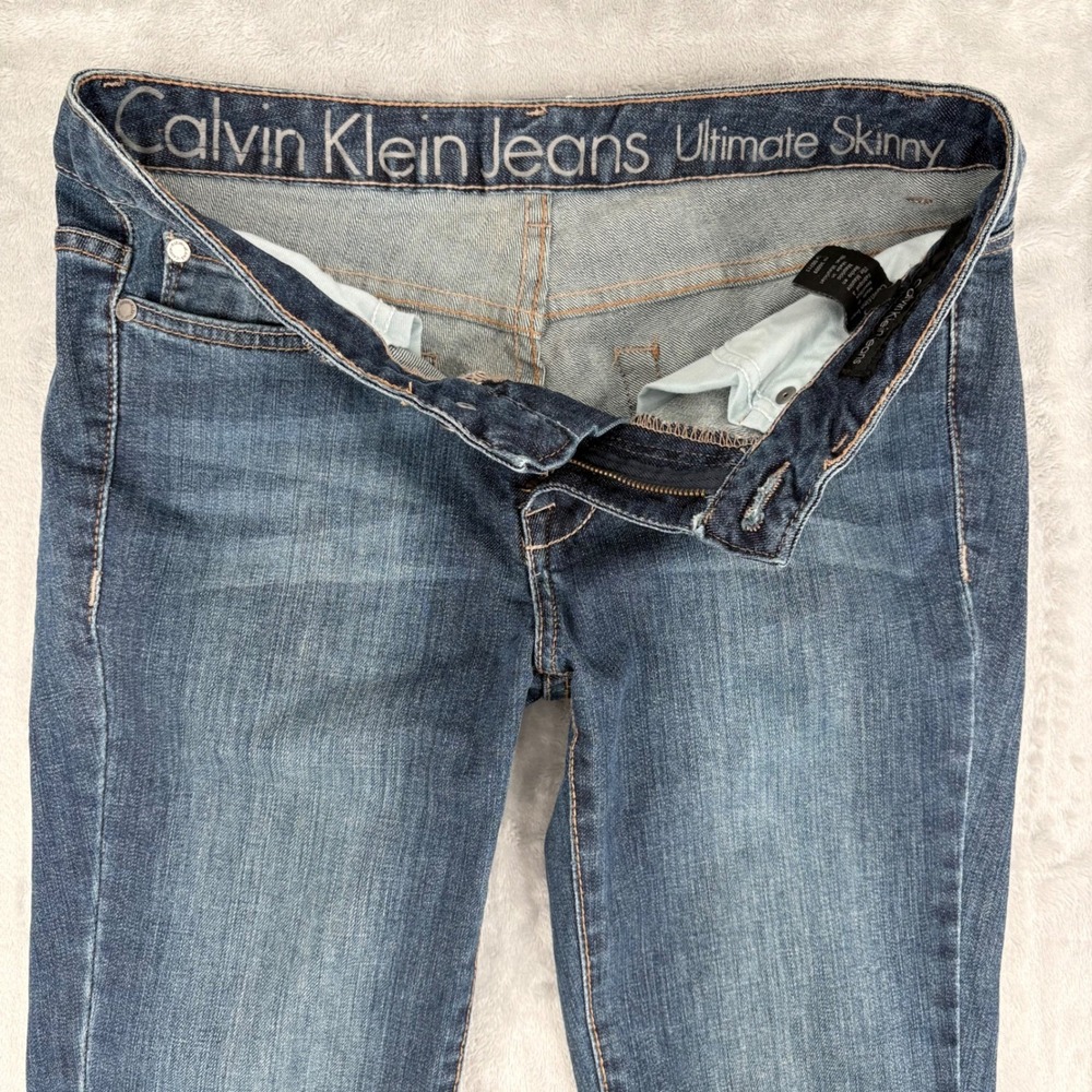 Calvin Klein Jeans Ultimate Skinny Womens 4/33 (29x33) Blue Classic Stretch Tall - Picture 5 of 14